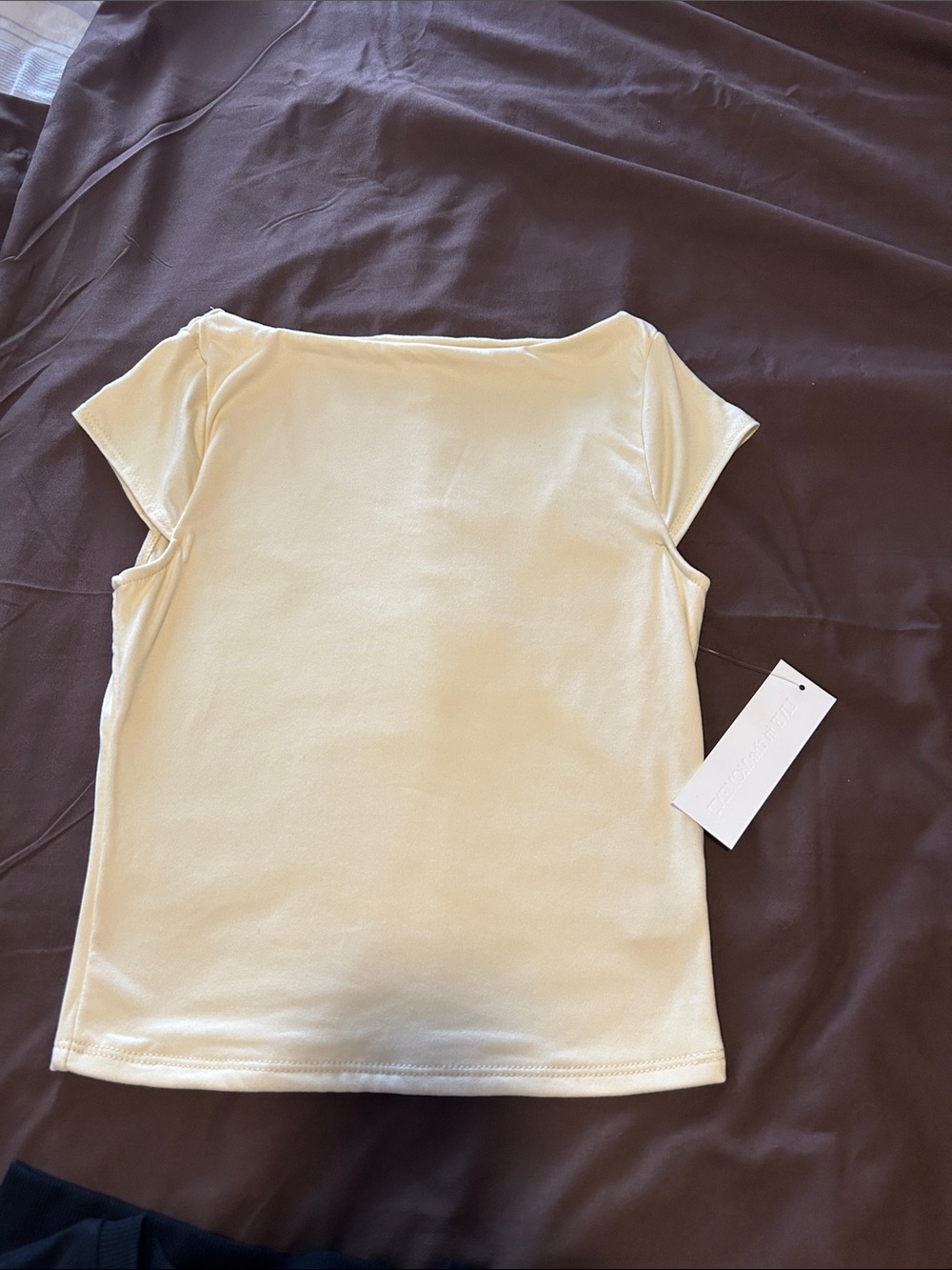 Girls' Pale Yellow Boatneck Short Sleeve Top